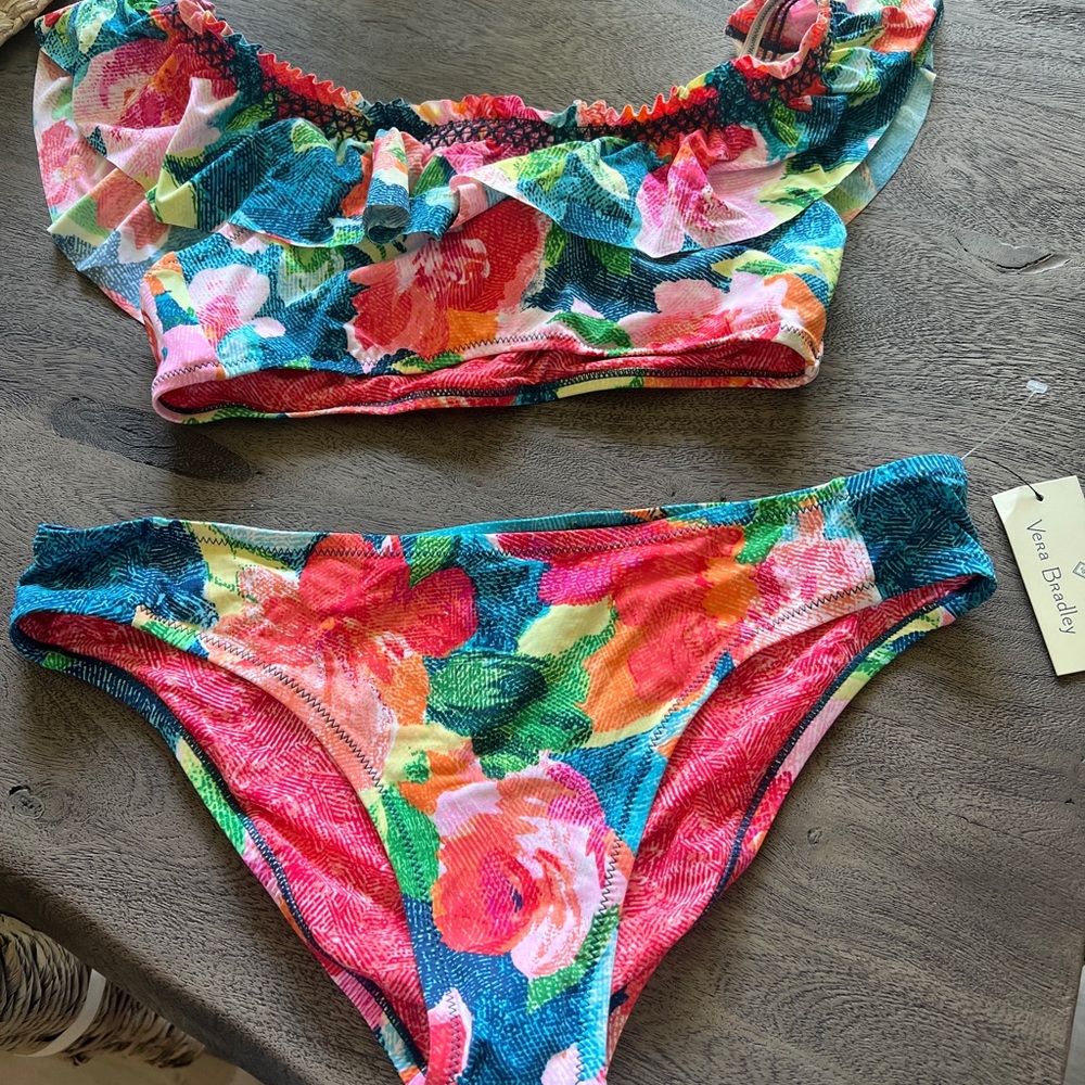 Vera Bradley Multicolor Floral Ruffle Bikini